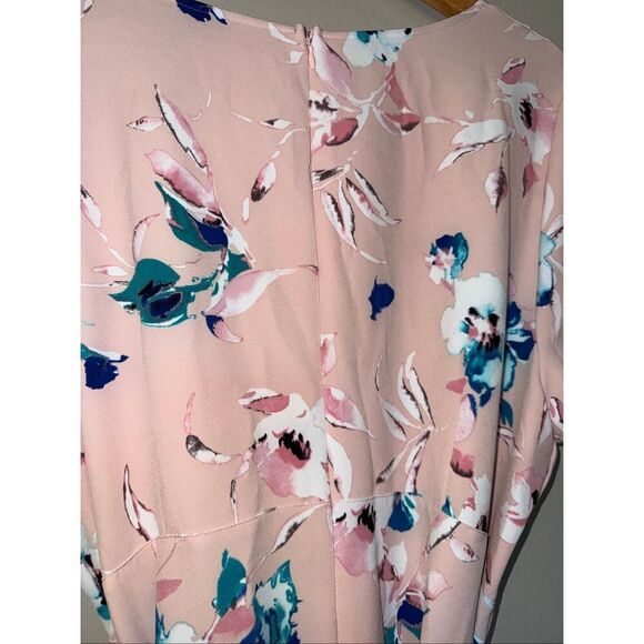 Lane Bryant Size 18 Lena High Low Dress Pastel Pink Blue Floral Modest Feminine - Picture 13 of 15